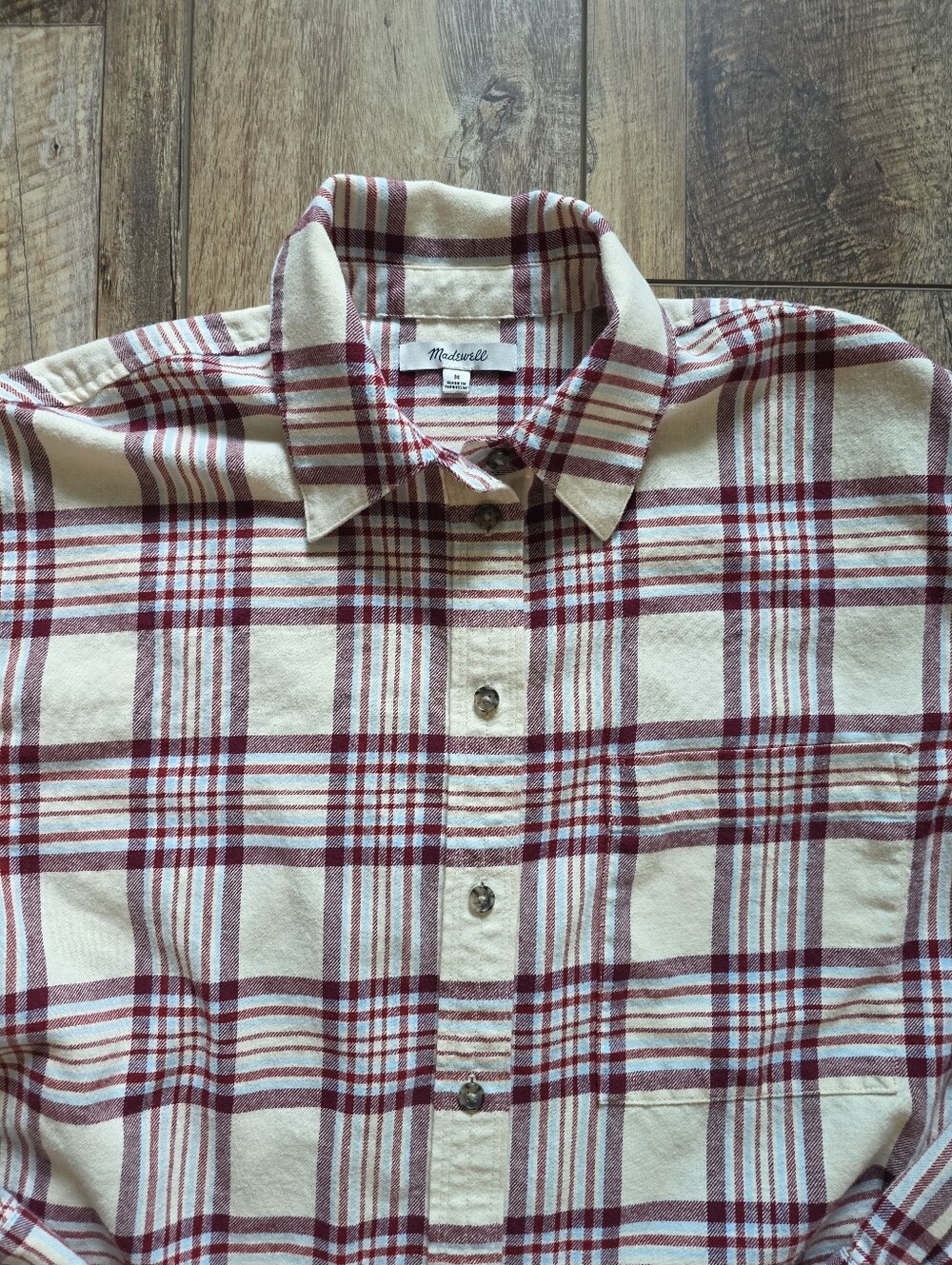 Madewell - Relaxed Straight-Hem Button-Up Shirt in Plaid - M - Alabaster